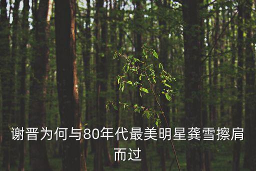 謝晉為何與80年代最美明星龔雪擦肩而過