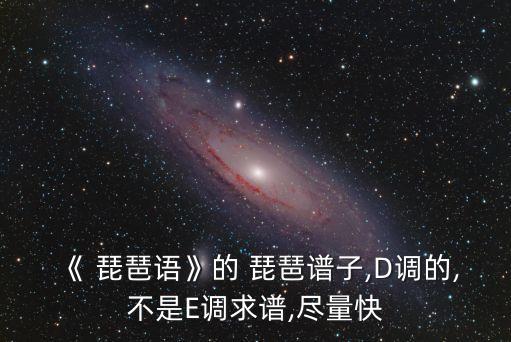 《 琵琶語》的 琵琶譜子,D調的,不是E調求譜,盡量快