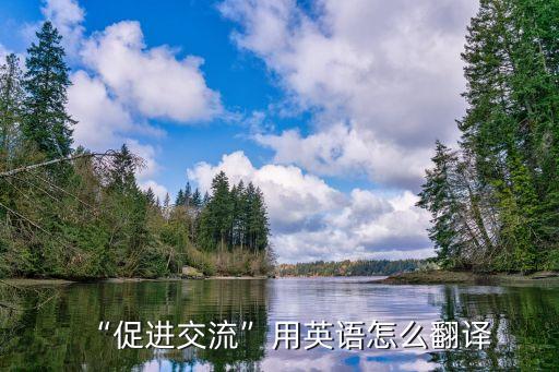 “促進交流”用英語怎么翻譯