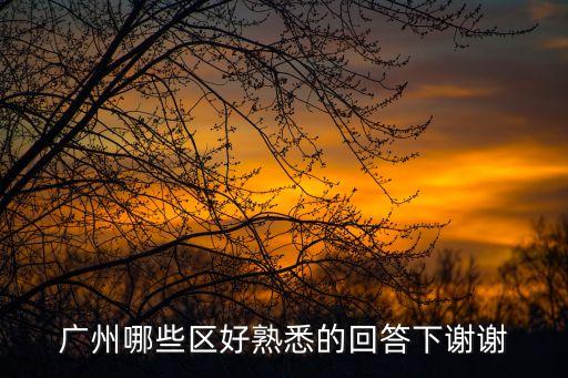 廣州哪些區好熟悉的回答下謝謝