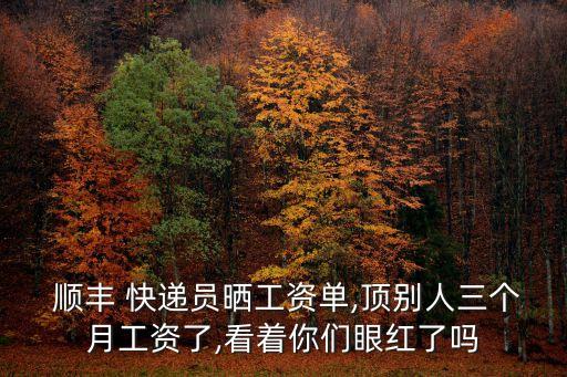 順豐快遞員收入,順豐快遞員工資單曬工作辛苦但是不累