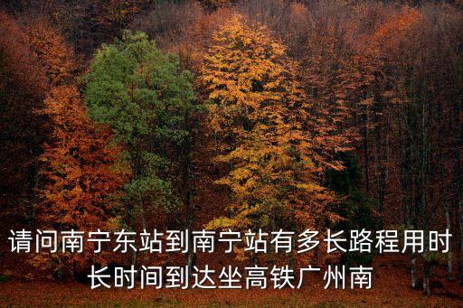 請問南寧東站到南寧站有多長路程用時長時間到達坐高鐵廣州南