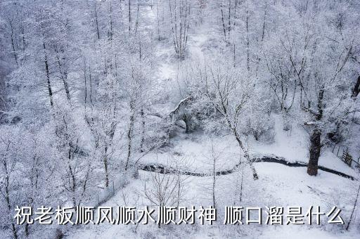 祝老板順風(fēng)順?biāo)権斏?順口溜是什么