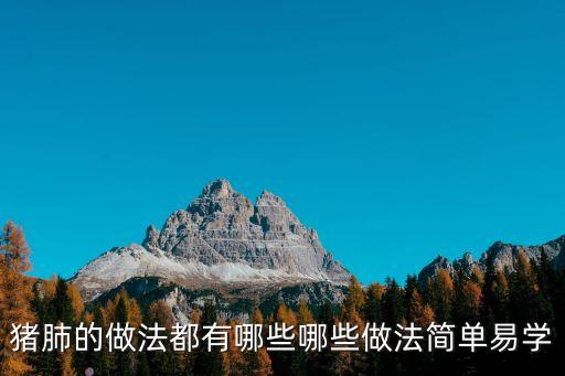 豬肺的做法都有哪些哪些做法簡單易學
