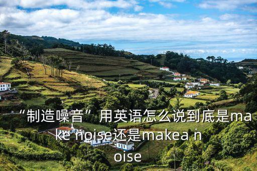 “制造噪音”用英語怎么說到底是make noise還是makea noise