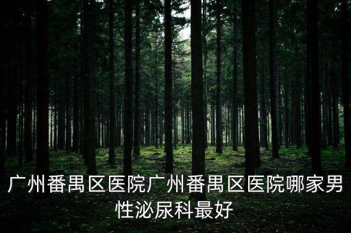 廣州番禺區醫院廣州番禺區醫院哪家男性泌尿科最好