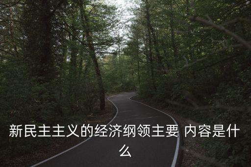 新民主主義的經(jīng)濟(jì)綱領(lǐng)主要 內(nèi)容是什么