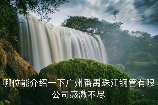 廣州博士后工作站，哪位能介紹一下廣州番禺珠江鋼管有限公司感激不盡