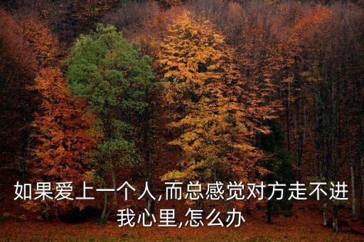 如果愛上一個(gè)人,而總感覺對方走不進(jìn)我心里,怎么辦