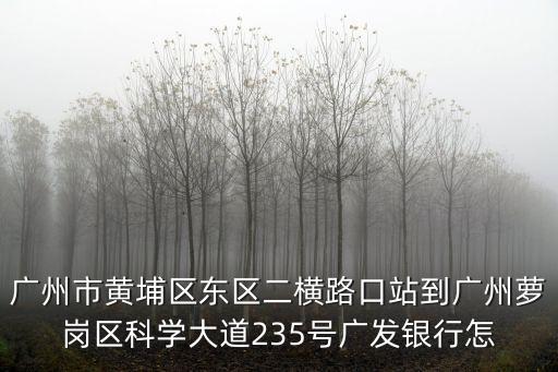 廣州市黃埔區東區二橫路口站到廣州蘿崗區科學大道235號廣發銀行怎