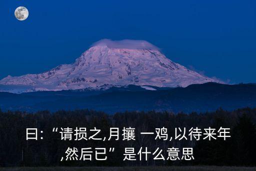 曰:“請損之,月攘 一雞,以待來年,然后已”是什么意思