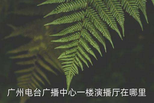 廣州電臺廣播中心一樓演播廳在哪里