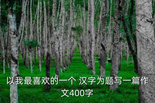 我最喜歡的一個漢字