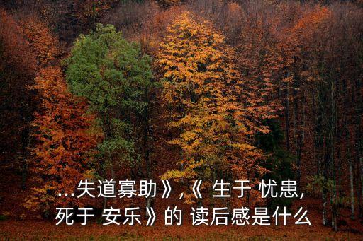 ...失道寡助》,《 生于 憂患, 死于 安樂》的 讀后感是什么