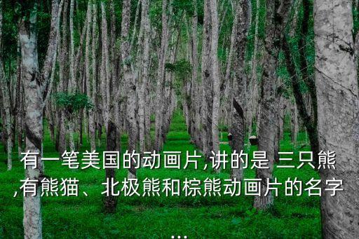 有一筆美國的動畫片,講的是 三只熊,有熊貓、北極熊和棕熊動畫片的名字...