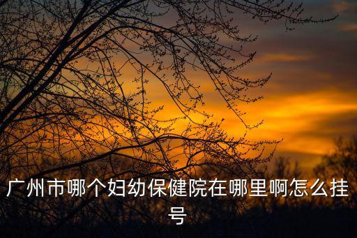 廣州市婦幼掛號，廣州市婦幼保健院