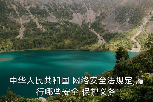 中華人民共和國 網絡安全法規定,履行哪些安全 保護義務