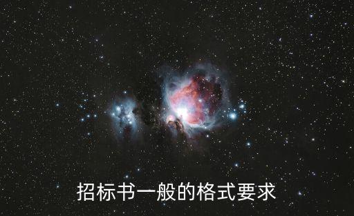 招標書一般的格式要求