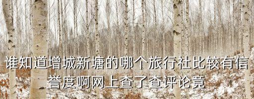 誰知道增城新塘的哪個旅行社比較有信譽度啊網上查了查評論竟
