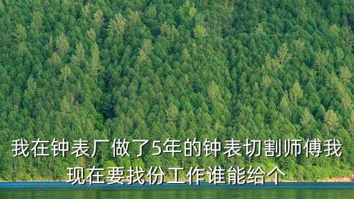 我在鐘表廠做了5年的鐘表切割師傅我現在要找份工作誰能給個