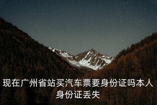 現在廣州省站買汽車票要身份證嗎本人身份證丟失