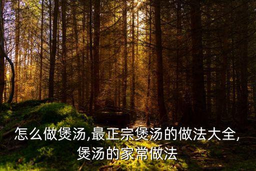 怎么做湯,一文看懂!家常湯怎么做好喝?