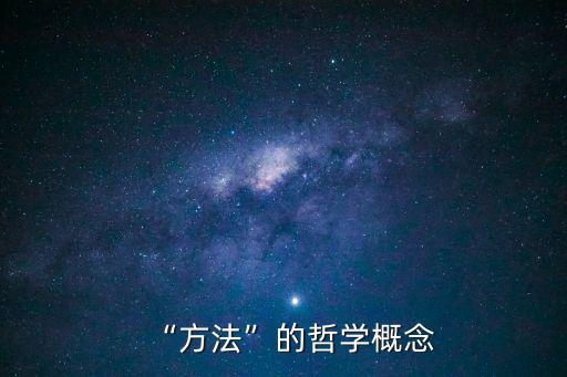 “方法”的哲學(xué)概念