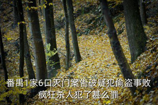 番禺1家6口滅門案告破疑犯偷盜事敗瘋狂殺人犯了甚么罪
