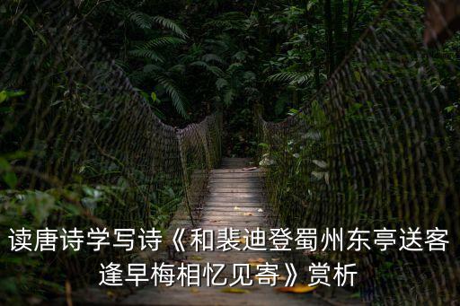 送楊少府貶郴州,詩詞賞析:一文讀懂!