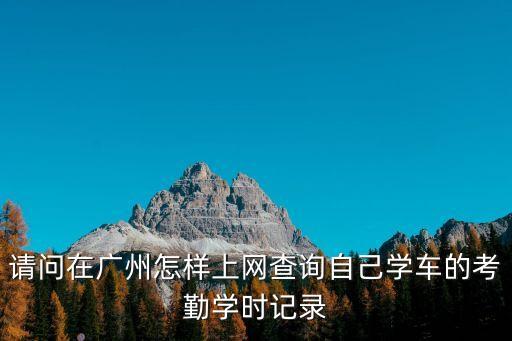 請問在廣州怎樣上網查詢自己學車的考勤學時記錄