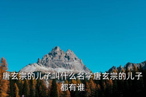 唐玄宗的兒子叫什么名字唐玄宗的兒子都有誰