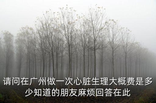 請問在廣州做一次心臟生理大概費是多少知道的朋友麻煩回答在此