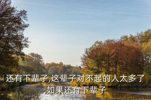 如果還有下輩子,這輩子對不起的人太多了,如果還有下輩子