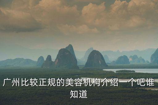 廣州有正規(guī)的美容院?jiǎn)幔瑥V州比較正規(guī)的美容機(jī)構(gòu)介紹一個(gè)吧誰知道