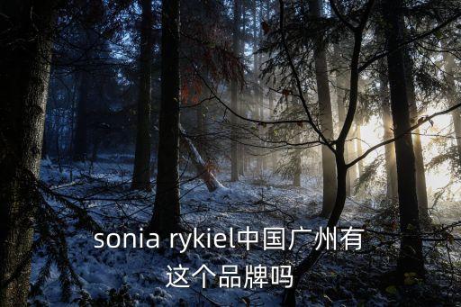 梵創造型廣州，sonia rykiel中國廣州有這個品牌嗎