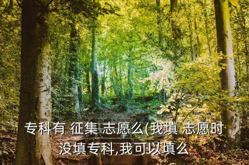 大專征集志愿,成人大專征集志愿