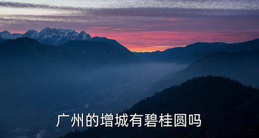 廣州的增城有碧桂圓嗎