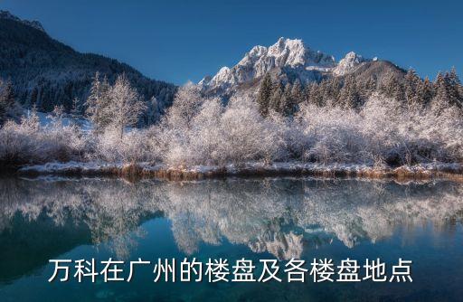 萬科在廣州的樓盤及各樓盤地點