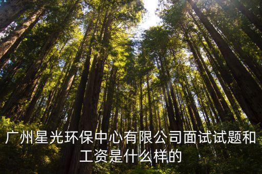 廣州星光環保中心有限公司面試試題和工資是什么樣的