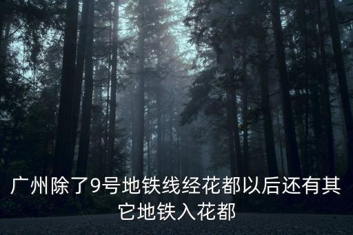 廣州除了9號地鐵線經花都以后還有其它地鐵入花都