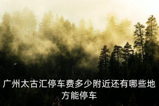 廣州太古匯購物停車費，廣州市天河區太古匯可以停車免費嗎