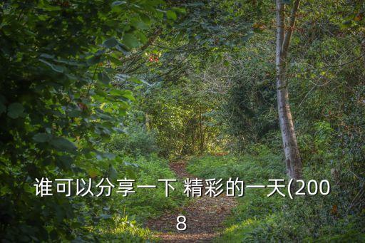 誰可以分享一下 精彩的一天(2008