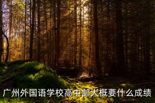廣州市外國語高中部，廣州外國語學校高中部大概要什么成績