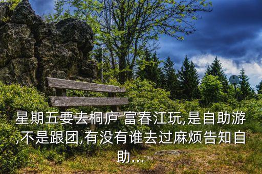 星期五要去桐廬 富春江玩,是自助游,不是跟團,有沒有誰去過麻煩告知自助...