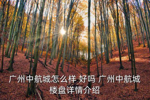 廣州中航城怎么樣啊，廣州中航城怎么樣 好嗎 廣州中航城樓盤詳情介紹