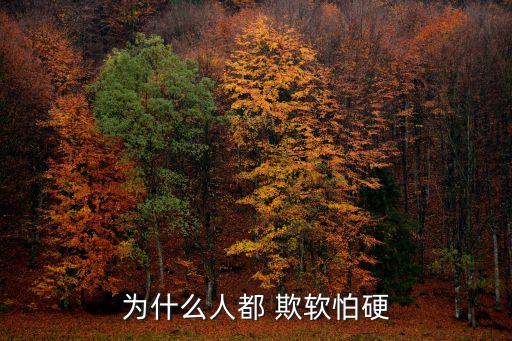 為什么人都 欺軟怕硬