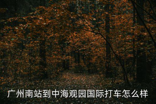 廣州南站到中海觀園國(guó)際打車怎么樣