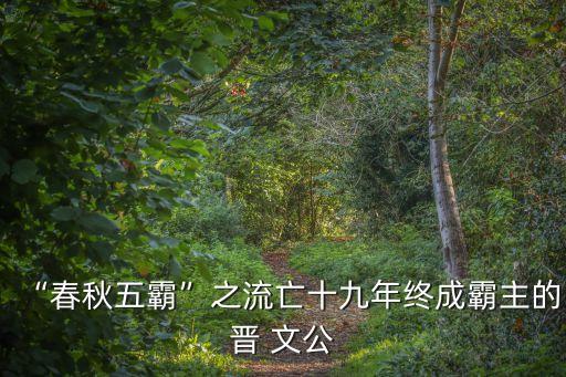 “春秋五霸”之流亡十九年終成霸主的晉 文公