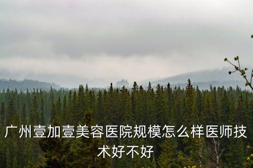 廣州壹加壹美容醫院規模怎么樣醫師技術好不好