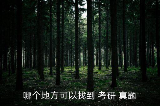 哪個地方可以找到 考研 真題